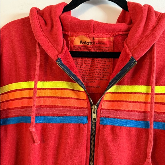 Aviator Nation Neon Stripe 5 Zip Up Hoodie - Picture 2 of 5